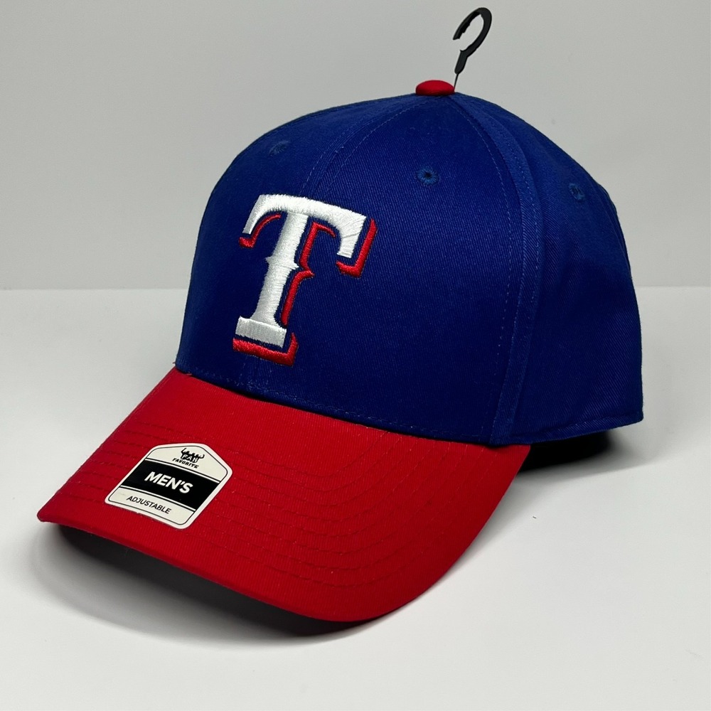 Texas Rangers Hat Fan Favorite MVP Two Tone Blue Red Adjustable Cap MLB